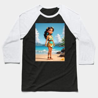 Hawaiian Girl Sticker #3 Baseball T-Shirt